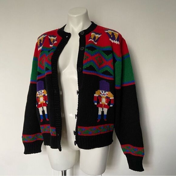 Croft & Barrow classic vintage Nutcracker Christmas ugly sweater cardigan - Picture 14 of 14